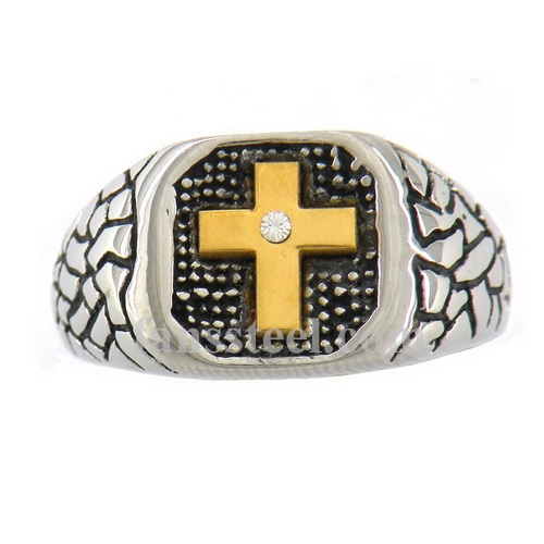 FSR07W73B Latin Cross  Signet Ring 